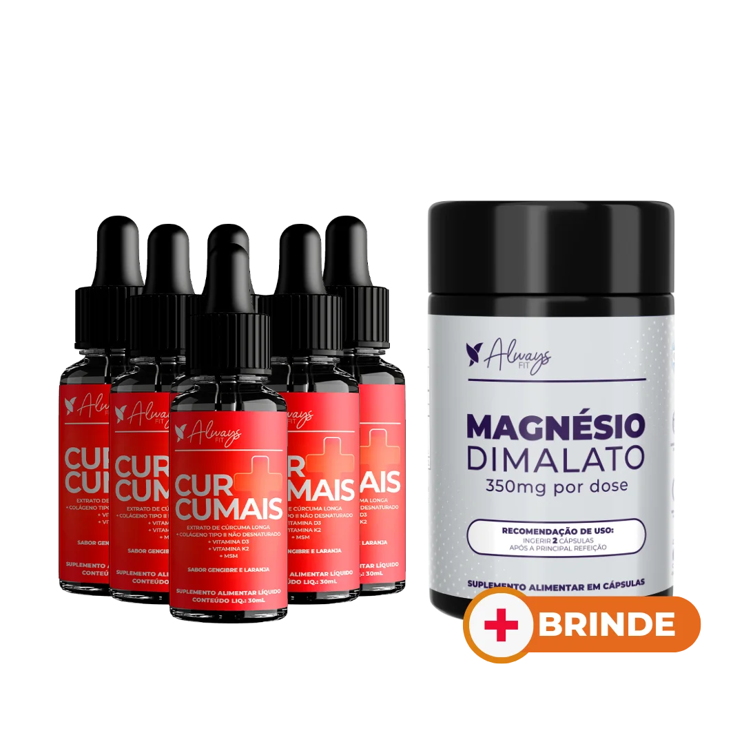 Curcumais - Cúrcuma, Vitamina D3, K2, MSM, Colágeno Tipo 2 e Condroitina