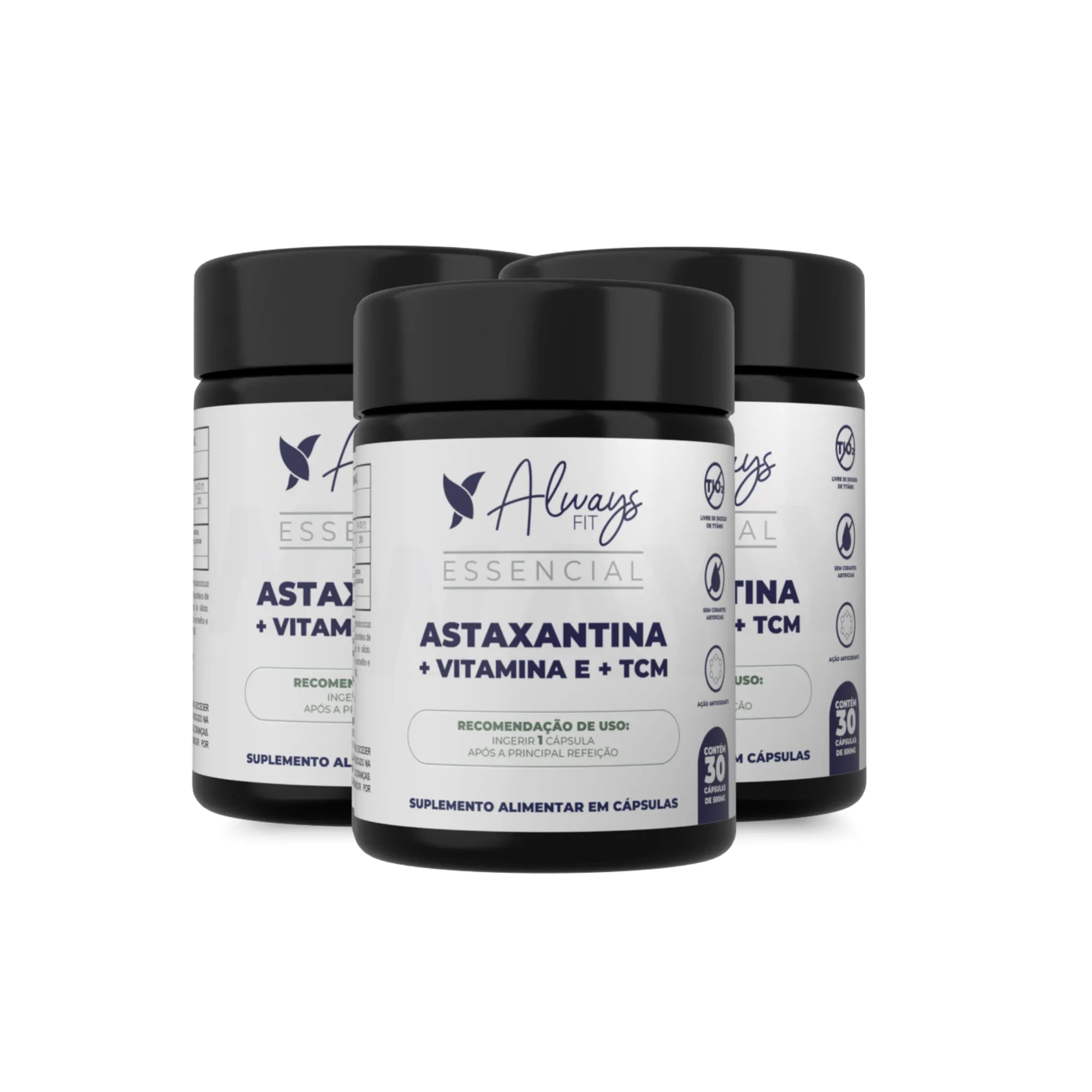 Astaxantina 4mg + Vitamina E 30mg + TCM - 30 Cápsulas