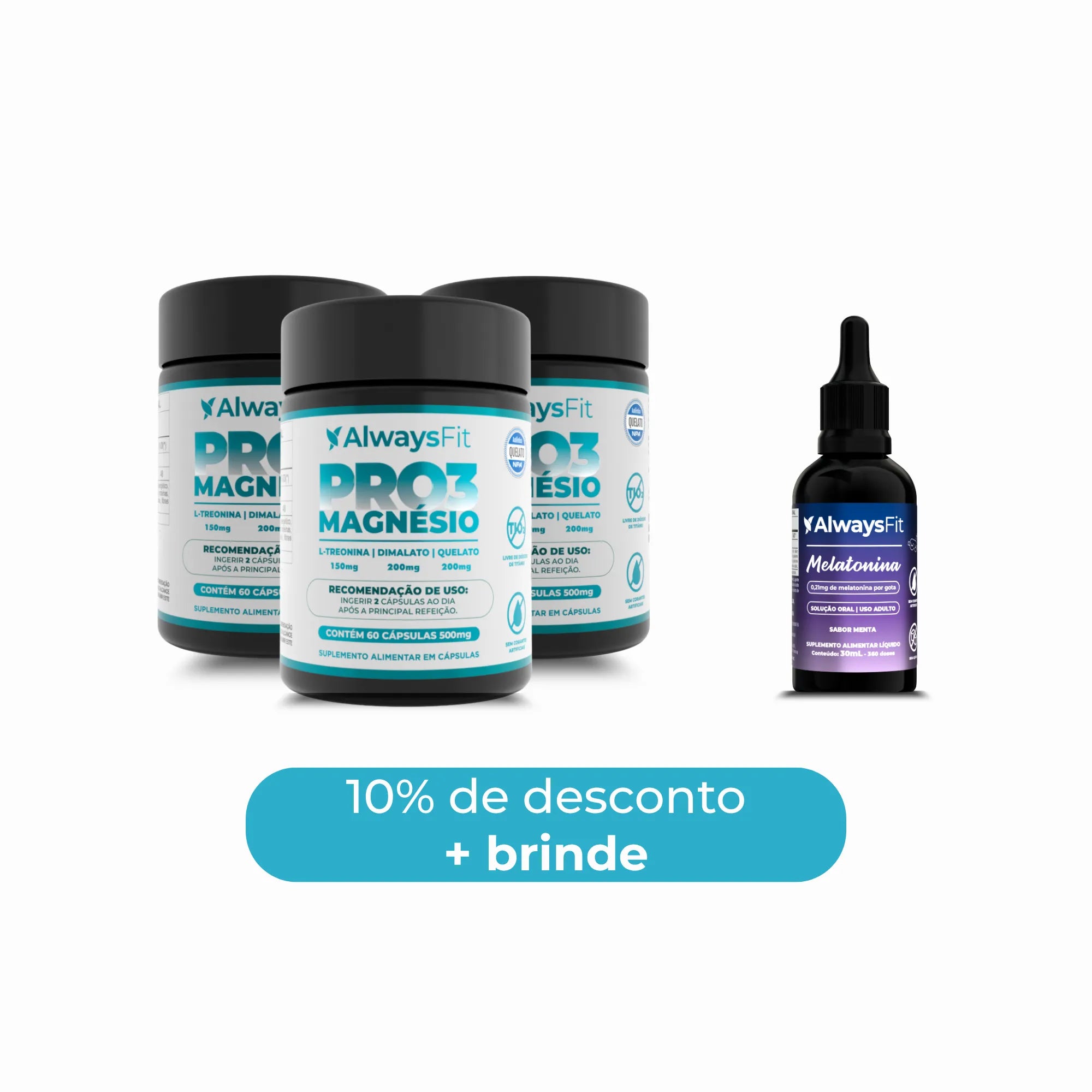 Pro3Magnésio - L-Treonina, Quelato e Dimalato - 60 Cápsulas